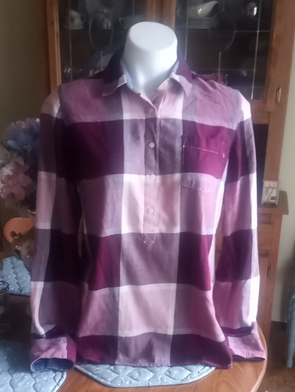 Tommy Hilfiger Purple and Pink Plaid Button-Down Shirt